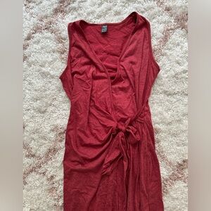 SHEIN Solid Knot Side Wrap Dress